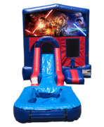 Star Wars the Force Awakens Mini Red & Blue Bounce House Combo w/ Single Lane Water Slide