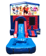 Wreck it Ralph Mini Red & Blue Bounce House Combo w/ Single Lane Water Slide