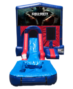 Call of Duty Mini Red & Blue Bounce House Combo w/ Single Lane Water Slide