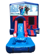 Disney Frozen Mini Red & Blue Bounce House Combo w/ Single Lane Water Slide