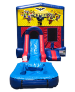 Lego Batman Mini Red & Blue Bounce House Combo w/ Single Lane Water Slide