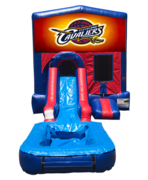 Cavaliers Mini Red & Blue Bounce House Combo w/ Single Lane Water Slide