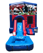 Alabama v. Auburn Mini Red & Blue Bounce House Combo w/ Single Lane Water Slide