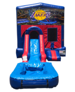 Los Angeles Lakers Mini Red & Blue Bounce House Combo w/ Single Lane Dry Slide