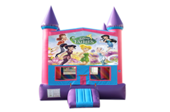 Disney Fairies Pink and Purple Castle Moonwalk w/basketball goal