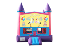 Baby Shower Pink and Purple Castle Moonwalk w/ basketball goal 