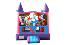 Alice in Wonderland Pink and Purple Castle Moonwalk w/basketball goal