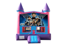 Black Panther Pink and Purple Castle Moonwalk w/basketball goal