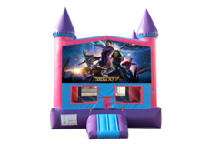 Guardians of the Galaxy Me Pink and Purple Castle Moonwalk w/basketball goal
