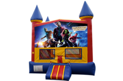 Guardians of the Galaxy Red, Yellow, Blue Castle Moonwalk w/basketball goal