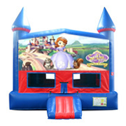 Sofia the First Red and Blue Castle Moonwalk w/basketball goal