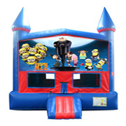 Despicable Me Red and Blue Moonwalk w/basketball goal