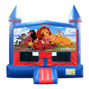 Lion King Red and Blue Castle Moonwalk w/basketball goal