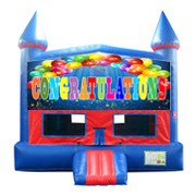 Congratulations Red and Blue Castle Moonwalk w/basketball goal