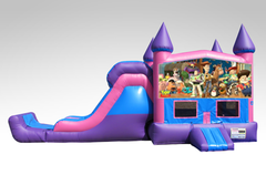 Toy Story Pink and Purple Bounce House Combo w/Single Lane Dry Slide