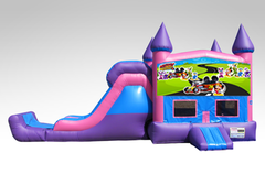 Mickey Mouse Pink and Purple Bounce House Combo w/Single Lane Dry Slide