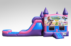 Disney Faries Pink and Purple Bounce House Combo w/Single Lane Water Slide