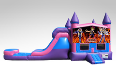 Yu-Gi-Oh Pink and Purple Bounce House Combo w/Single Lane Water Slide