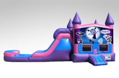 Vampirina Pink and Purple Bounce House Combo w/Single Lane Water Slide