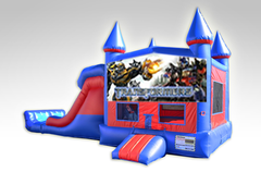 Transformers Red and Blue Bounce House Combo w/Dual Lane Dry Slide
