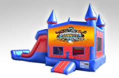 Skylanders Red and Blue Bounce House Combo w/Dual Lane Dry Slide