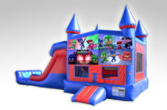 PJ Masks Red and Blue Bounce House Combo w/Dual Lane Dry Slide