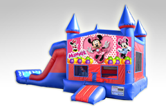 Minnie Mouse Red and Blue Bounce House Combo w/Dual Lane Dry Slide