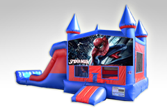 Spider man Red and Blue Bounce House Combo w/Dual Lane Dry Slide