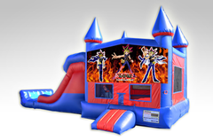 Yu-Gi-Oh Red and Blue Bounce House Combo w/Dual Lane Dry Slide