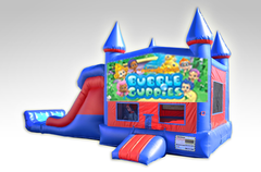 Bubble Guppies Red and Blue Bounce House Combo w/Dual Lane Dry Slide