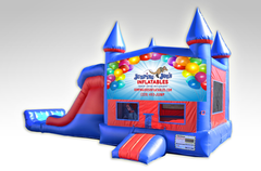 Jumping Joe's Red and Blue Bounce House Combo w/Dual Lane Dry Slide