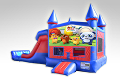 Ruff Ruff Tweet and Dave Red and Blue Bounce House Combo w/Dual Lane Dry Slide