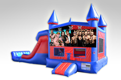 WWE Wrestling Red and Blue Bounce House Combo w/Dual Lane Dry Slide