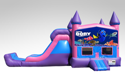 Finding Dory Pink and Purple Bounce House Combo w/Single Lane Dry Slide
