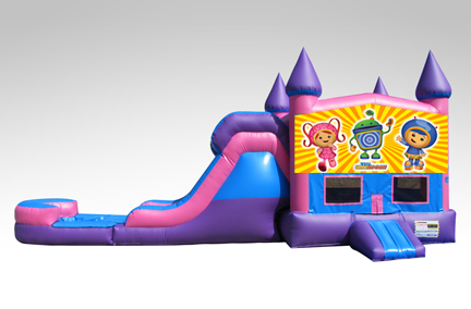 Umizoomi Pink and Purple Bounce House Combo w/Single Lane Water Slide