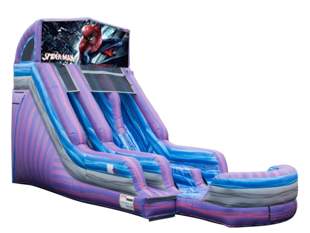 A 18ft Modular Spider Man Purple Crush Waterslide