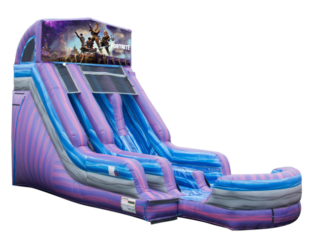 A 18ft Modular Fortnite Purple Crush Waterslide