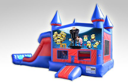 Despicable Me Red and Blue Bounce House Combo w/Dual Lane Dry Slide