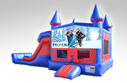 Disney Frozen Red and Blue Bounce House Combo w/Dual Lane Dry Slide