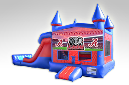 Alabama Red and Blue Bounce House Combo w/Dual Lane Dry Slide