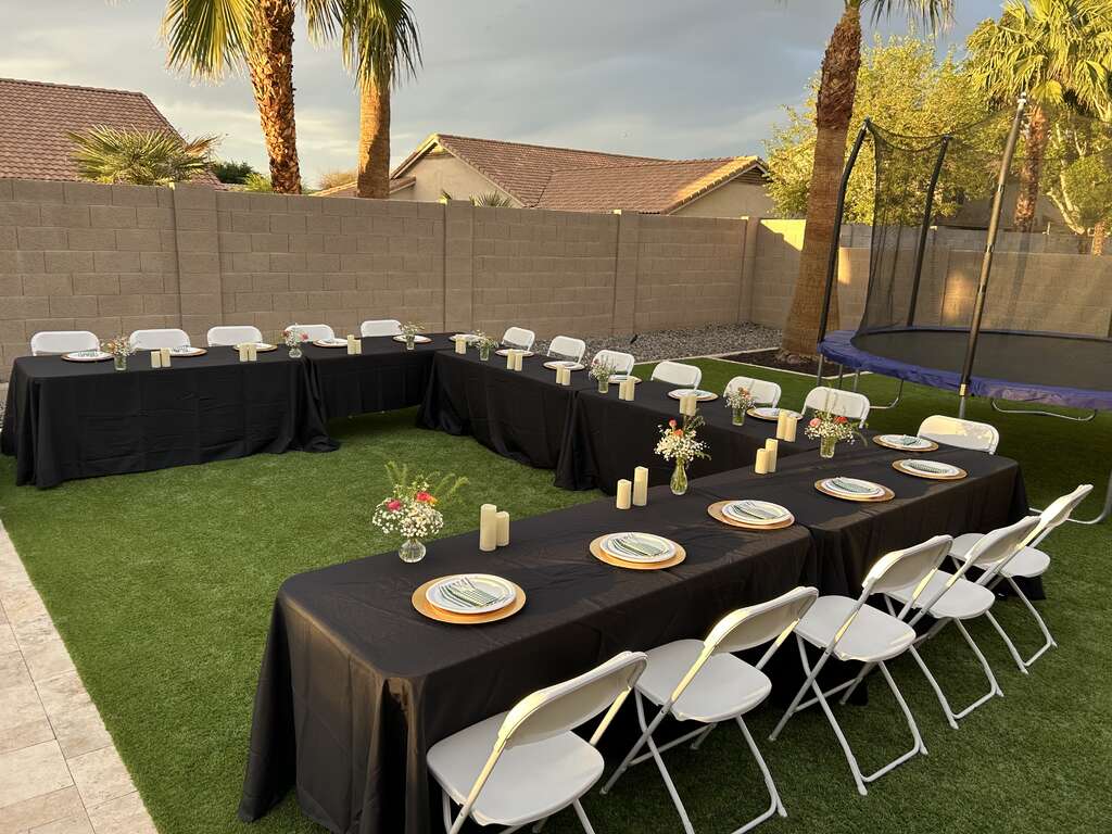 Party rental setup for a West Valley event