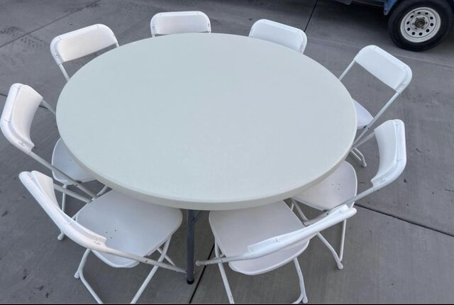 1 Round Table and 8 Chairs