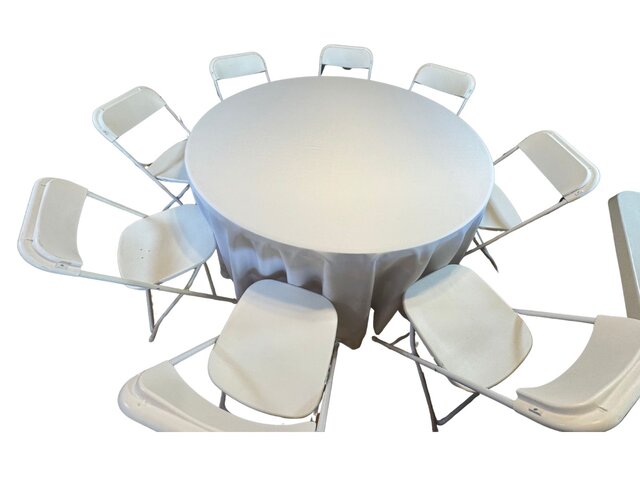 Round White linen