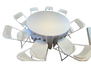 Round White linen