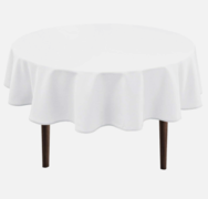 60 in White Round Table Cloth