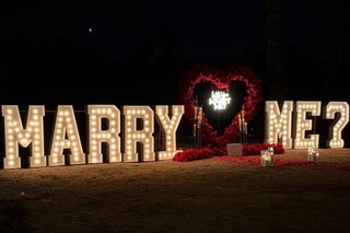 Heart Arch Proposal with Marry me letters