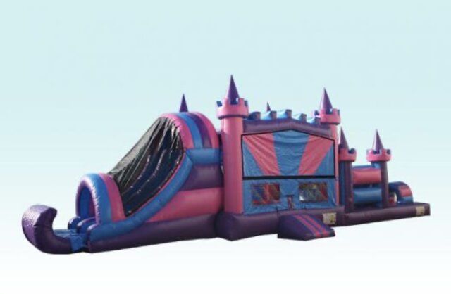45’ Pink Castle Combo with Obstacle Course