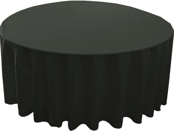 120in Black Round Tablecloth