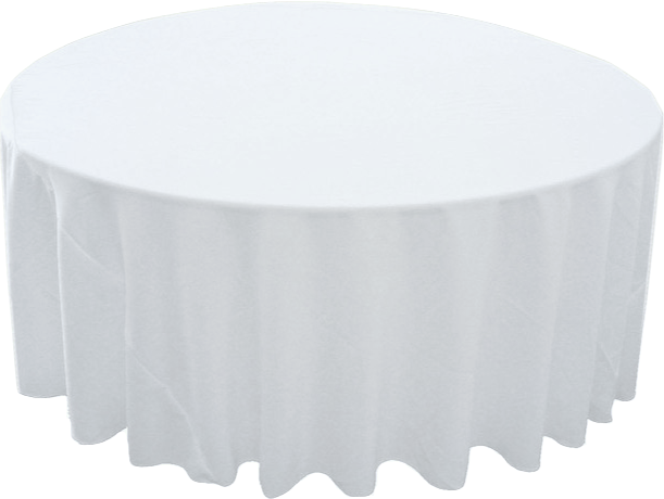 120in White Round Tablecloth 