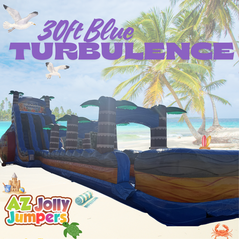 30ft Blue Turbulence Water Slide